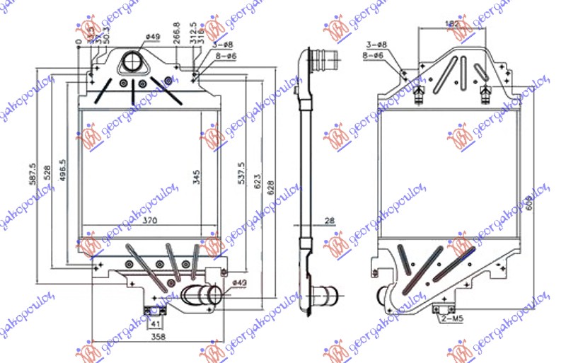 HLAD.INTERC.1.5 DCi DIZEL (345x370x28)