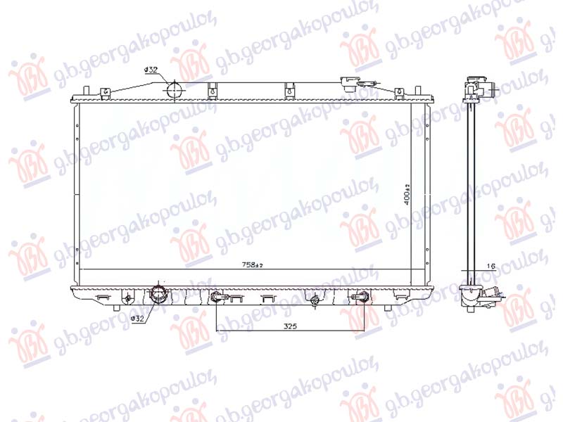 HLADNJAK MOTORA 2.0/2.4 BENZIN (AUTO) (400x760x26) (VALEO)