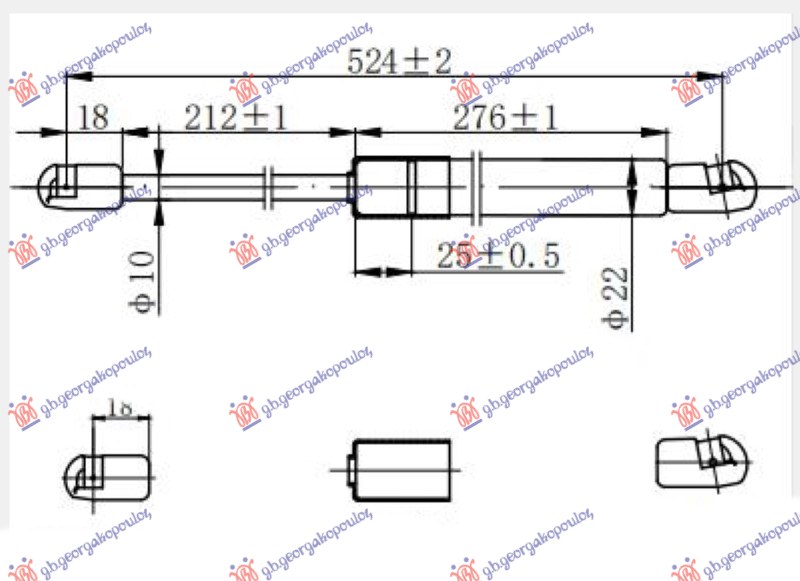 AMORTIZER GEPEK VRATA KARAVAN (522L-540N