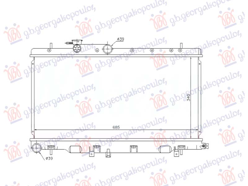 HLADNJAK MOTORA 1.6/2.0/2.5 BENZIN (340x686x16) (VALEO)