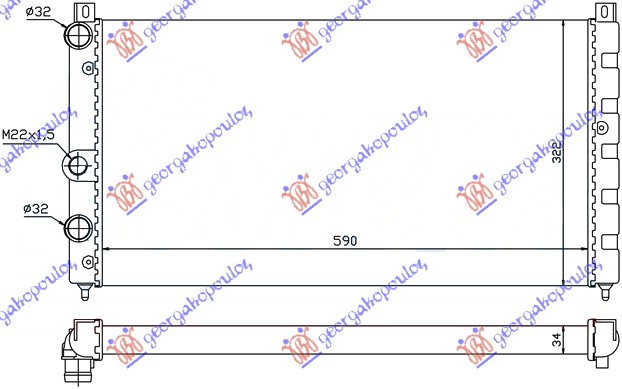 HLADNJAK MOTORA 1.6i 8V-1.9D (59x32)