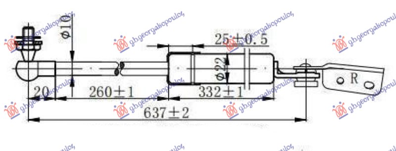 AMORTIZER GEPEK VRATA (637L-315N)       