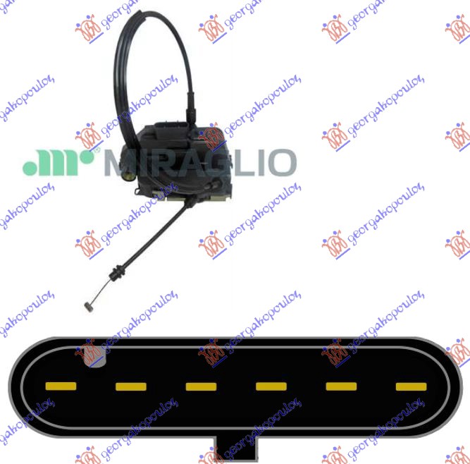 BRAVA PREDNJIH VRATA (CENTRALNO ZAKLJUCAVANJE) CRNA (6 PIN) - DESNO