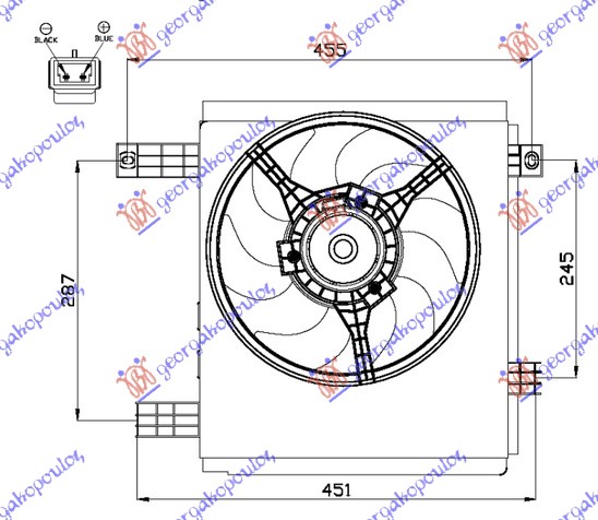 VENTILATOR KOMPLET BENZIN-DIZEL