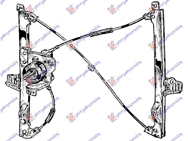 PODIZAC PREDNJEG PROZORA MEHANICKI - DESNO