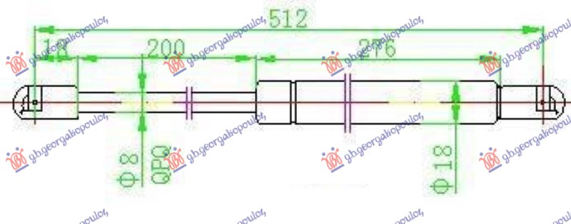 AMORTIZER GEPEK VRATA 5 VRATA (512L-450N)