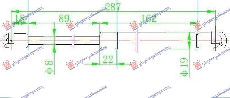 AMORTIZER GEPEK VRATA 06- (287L-450N)