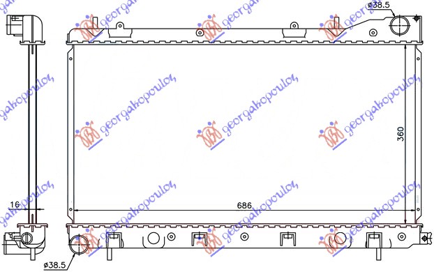 HLADNJAK MOTORA 2.0/2.5 BENZIN (MAN) (360x686x16) (KOYO)