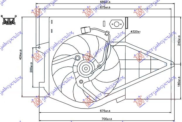 VENTILATOR KOMPLET (BENZIN) -A/C