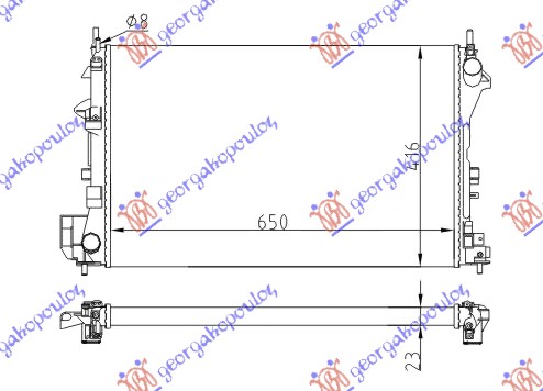 HLADNJAK MOTORA 1.6/18I 16V (+/-AC) (65x40.5) Z16XE-Z18XE (NRF)