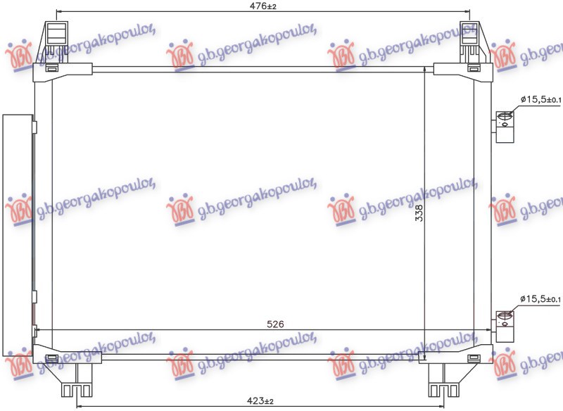 HLADNJAK KLIME 1.0 12v /1.3 VVTi BENZIN (515x325x16) FRANCUSKA (MARELLI)