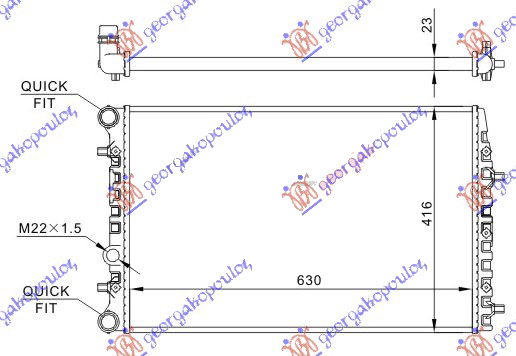 HLADNJAK MOTORA ZA SVE MODELE BENZIN/DIZEL (MAN/AUTO) (+/-AC)(63x41) (VALEO CLAS