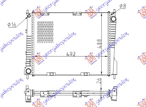 HLADNJAK MOTORA 1.5 DIZEL (+/-AC) (49x41) (NRF)