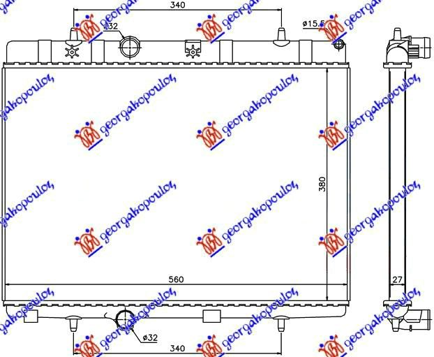 HLADNJAK MOTORA BENZIN/DIZEL (38x56x2.7) (LEMLJEN SPOJ) (NISSENS)
