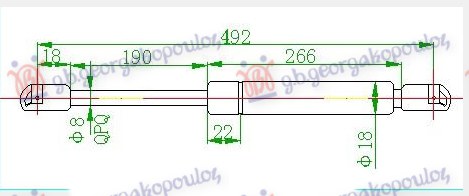 AMORTIZER GEPEK VRATA KARAVAN (491L-600N)