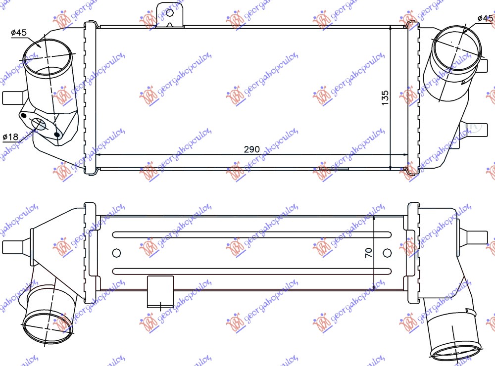 HLADNJAK INTERCOLERA 1.4-1.6 CRDi