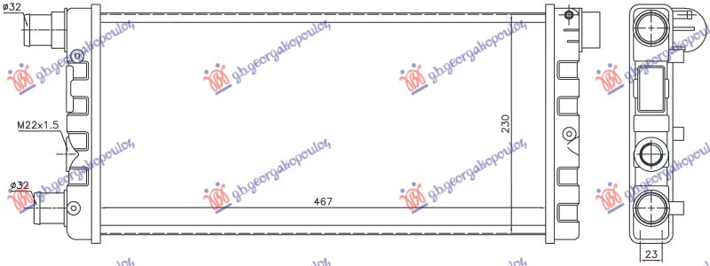 HLADNJAK MOTORA 0.9CC/1.1CC (+/-AC) (45x24) (NRF)