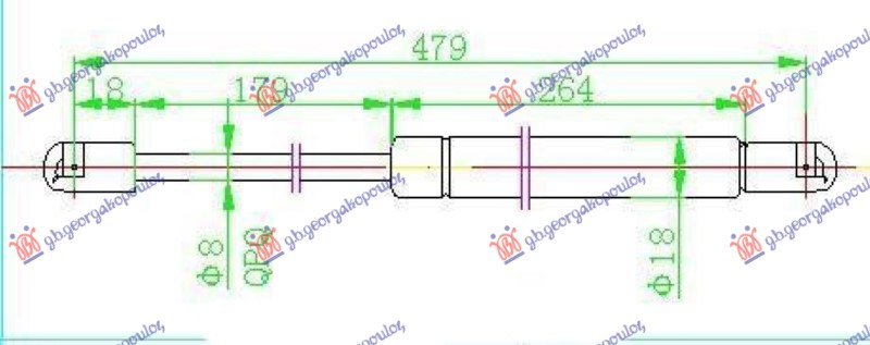 AMORTIZER GEPEK VRATA (GTC) (479L-340N)