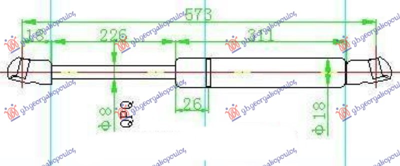AMORTIZER GEPEK VRATA KARAVAN (571L-520N)