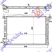 HLADNJAK MOTORA 1.4/1.6CC (+AC) (57.8x40) (NRF)