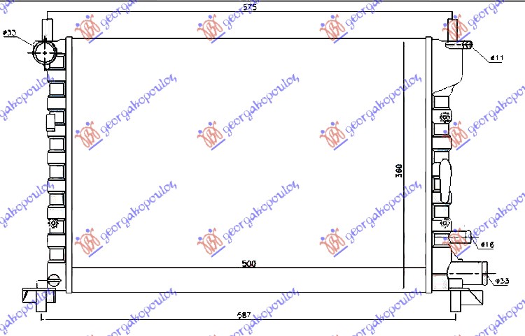 HLADNJAK MOTORA 1.2/1.3/1.4/1.6/1.7V (+AC) (52x37.8) (NRF)
