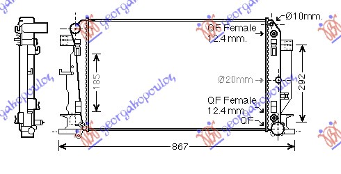 HLADNJAK MOTORA 2.2/3.0 Cdi/3.5i 24V (AUTO) (-AC) (67.7x41) (KOYO)