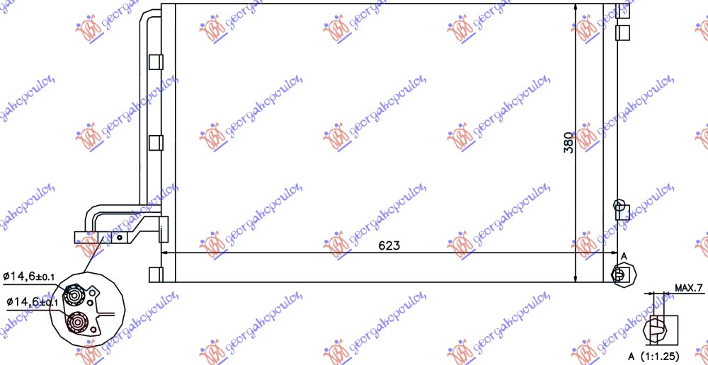 HLAD.KLIME BENZ/DIZEL(585x380x16) 14.6mm