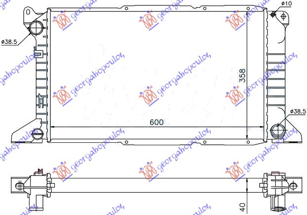 HLADNJAK MOTORA 2.5 TD (-AC) (60x36) (NRF)