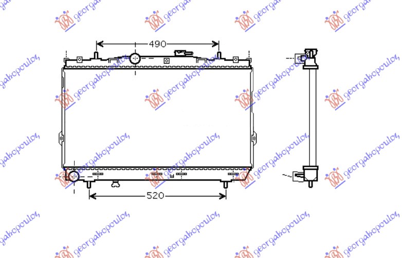 HLADNJAK MOTORA 1.6/2.0i16V (37.5x67x1.9) (NISSENS)