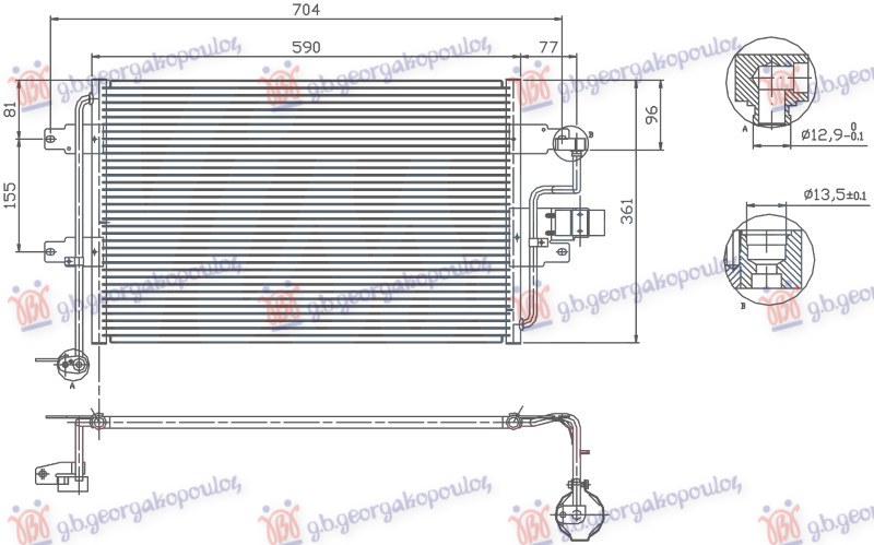 HLADNJAK KLIME 1.9 DIZEL TDI (582x353x20)