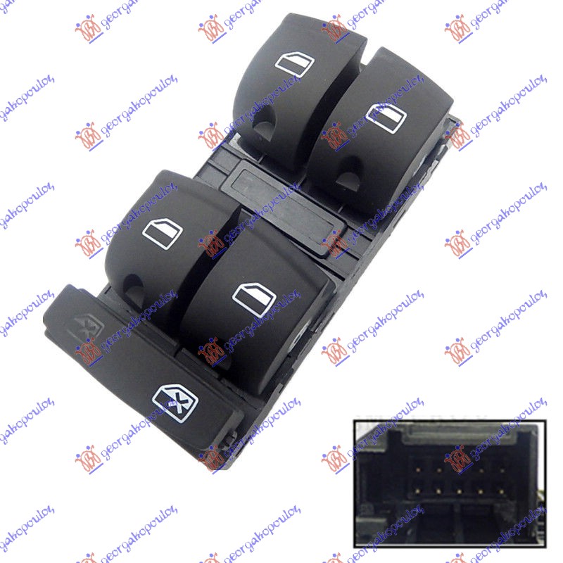 PREKIDAC U PREDNJIM VRATIMA (4 TASTERA) (10 PIN) - LEVO