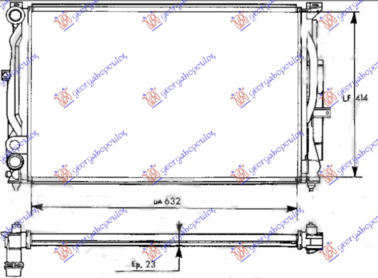 HLADNJAK MOTORA BENZIN/DIZEL (-AC) (630x420) (NRF)