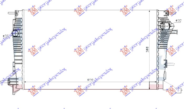 HLADNJAK MOTORA 2.0 16V TCE BENZIN / 1.9/2.0 dCi DIZEL (650x390x26) (NRF)