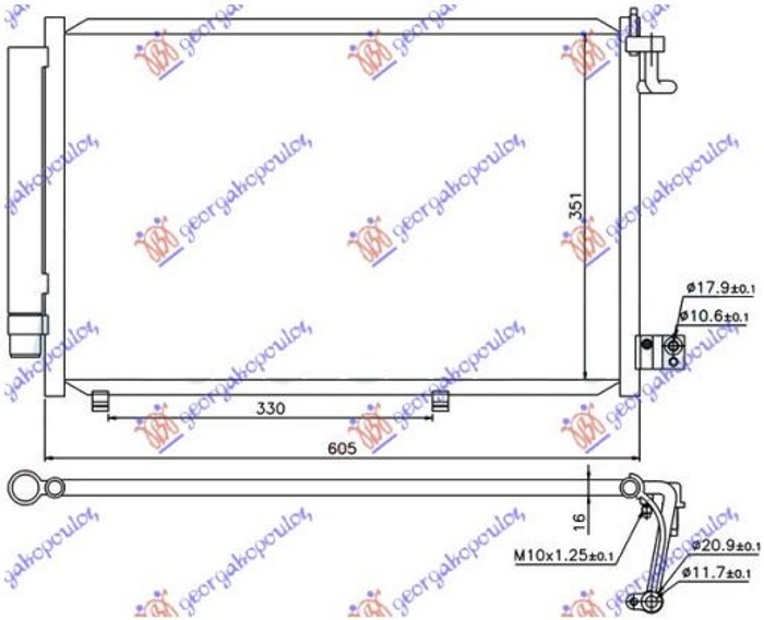 HLADNJAK KLIME BENZIN - 1.4TDCi (530x350x16) (NISSENS)