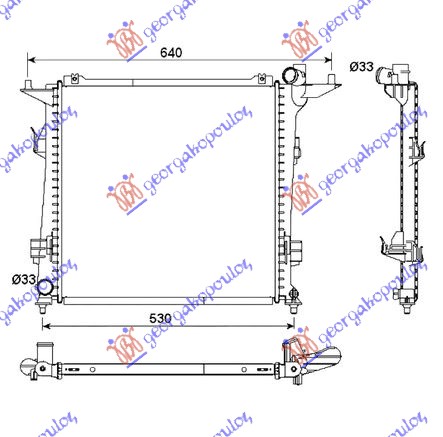HLADNJAK MOTORA 1.6 CRDi DIZEL (MAN) (450x440x16) (NRF)