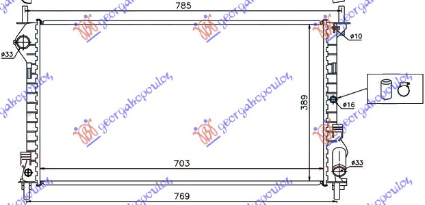 HLADNJAK MOTORA 1.8 BENZIN / 1.8 TDCI (70x38.5x24) (NRF)