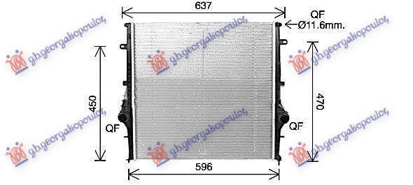 HLADNJAK MOTORA 2.2 DIZEL (AUTO) (540x543x16) (MAHLE BEHR)
