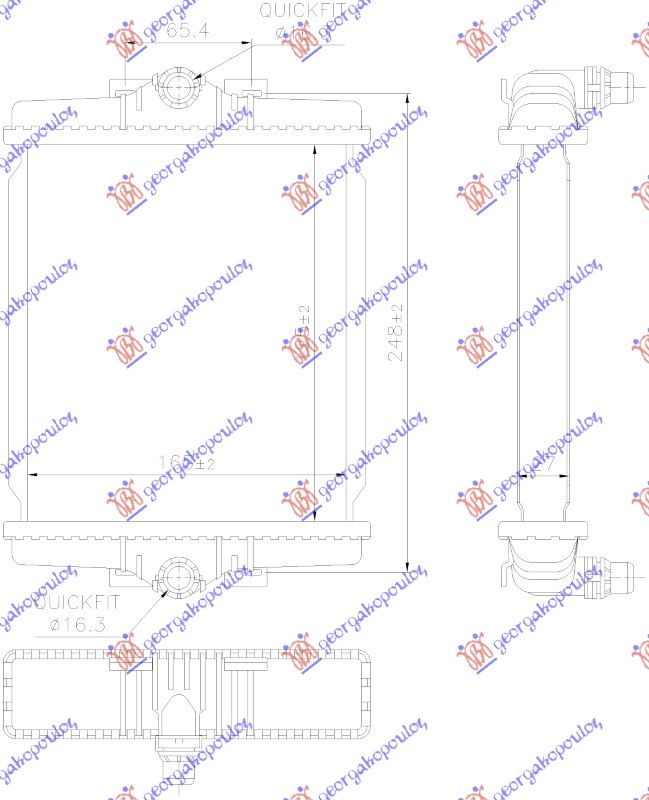 HLADNJAK MOTORA DODATNI 3.0 BENZIN (195x165) (KOYO)