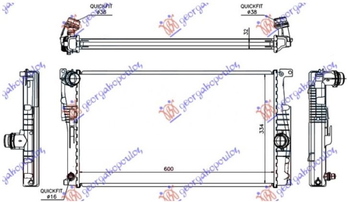 HLADNJAK MOTORA 1.6 (316i-320i) BENZIN / 2.0 (316d-318d-320d-325d-330d) DIZEL (A