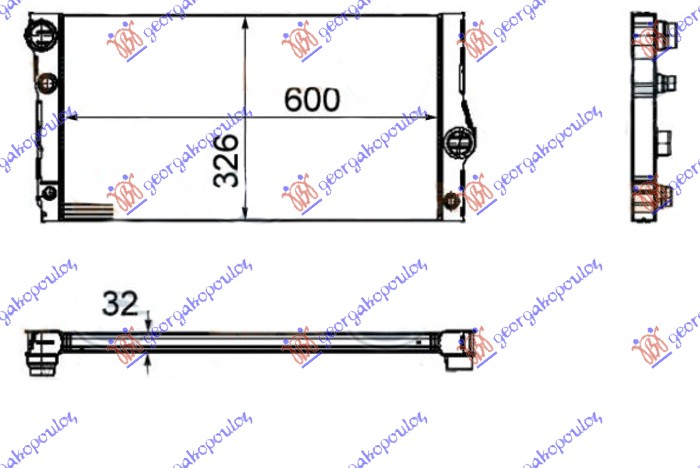 HLADNJAK MOTORA 3.0 535i HIBRID BENZIN ( i  GT/F07) (600x326x32)