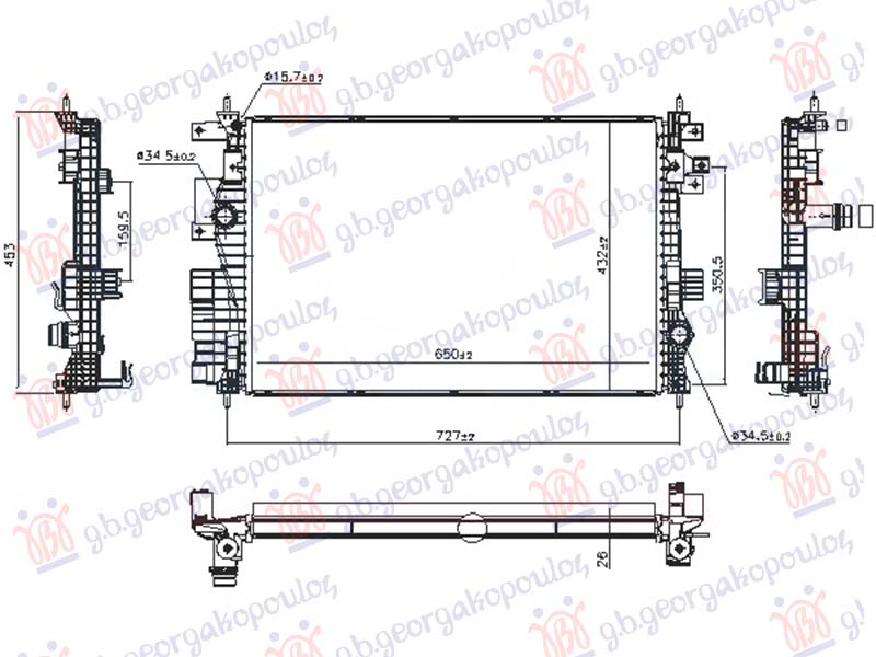 HLADNJAK MOTORA 1.6 BENZIN/HIBRID (650x432) (NISSENS)