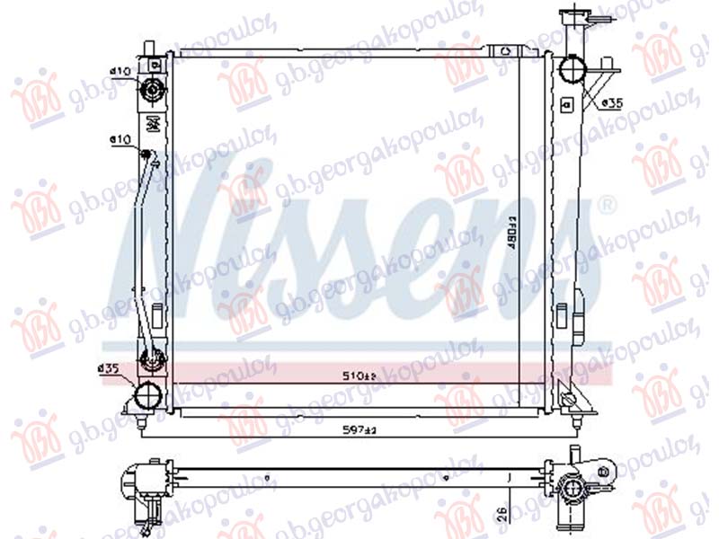 HLADNJAK MOTORA 2.0/2.2 DIZEL (AUTO) (510x480)