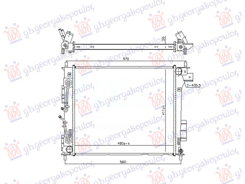 HLADNJAK MOTORA 1.6 CRDI (AUTO) (480x411x26)