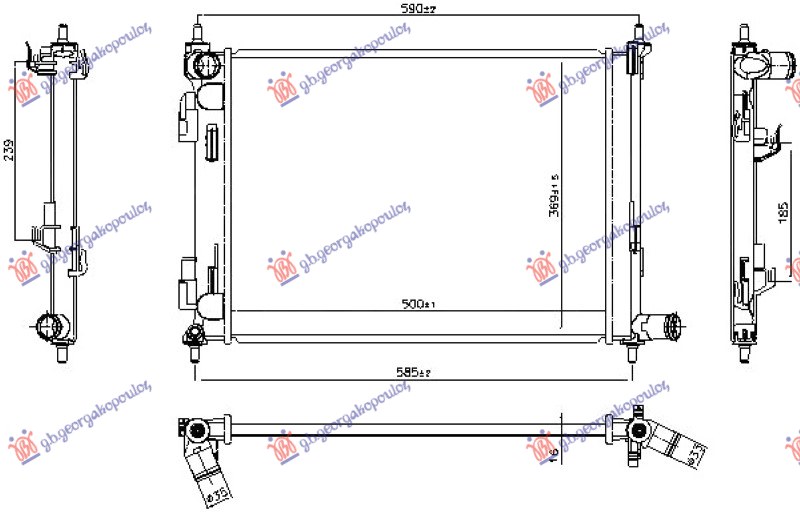 HLADNJAK MOTORA 1.2/1.4 BENZIN (480x375x16) (KOYO)