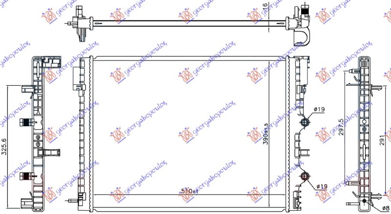 HLADNJAK MOTORA 0.9 TURBO BENZIN (MAN) (480x400x16)