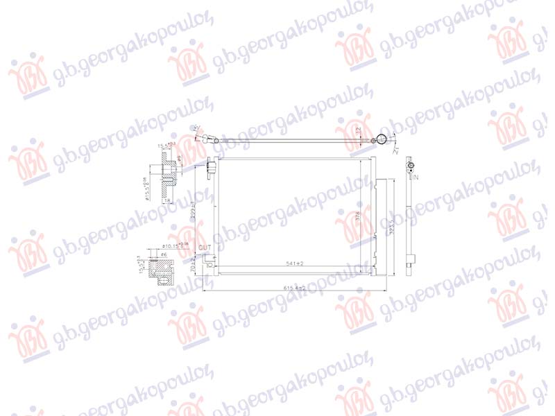 HLADNJAK KLIME 0.9TURBO-1.0i 12V-ELEK. (541x378x12) (KOYO)