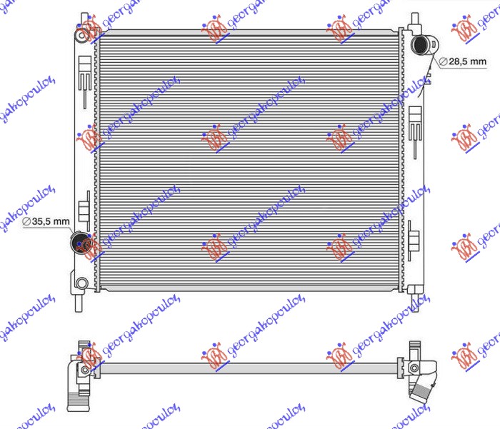 HLADNJAK MOTORA 1.2 DIG-T BENZIN (508x432) (KOYO)