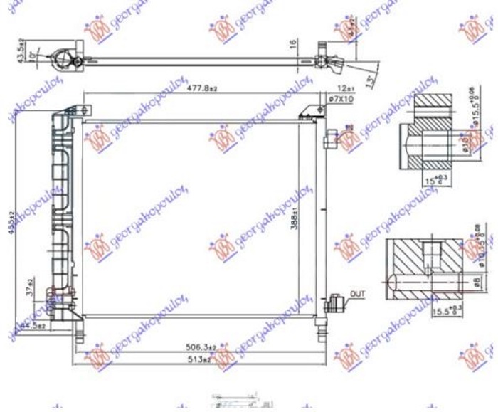 HLADNJAK KLIME 1.2i 12V (510x390) 75KS (HR12DE) (NRF)