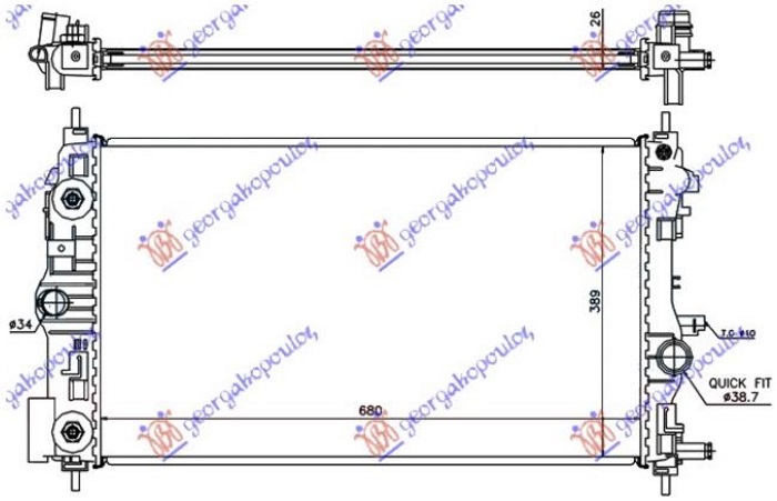 HLADNJAK MOTORA 1.4/1.6 TURBO BENZIN (AUTO) (68x39.5) (KOYO)