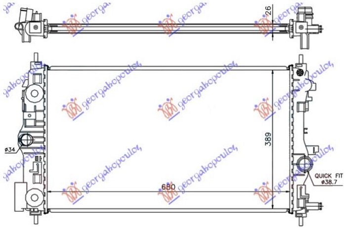 HLADNJAK MOTORA 1.7/2.0 DIZEL (68x39.5) (KOYO)